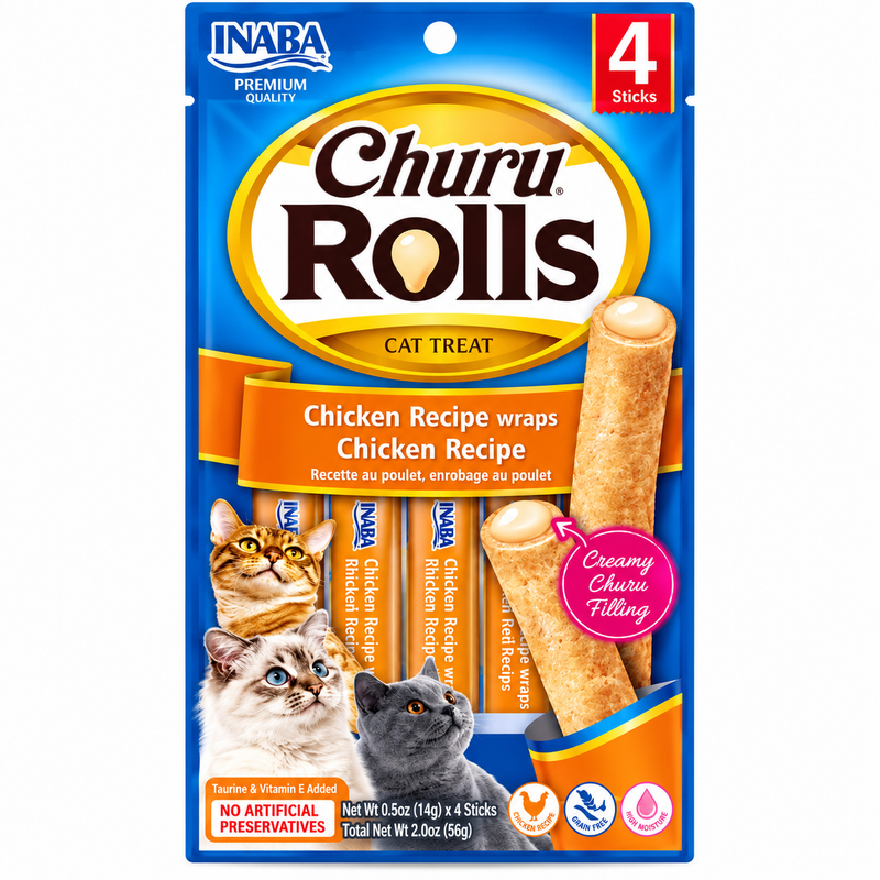 Snack Para Gato Churu Rolls Sabor Pollo