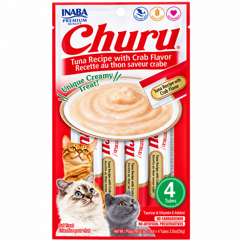 INABA Churu Atún Sabor Cangrejo para Gatos x4