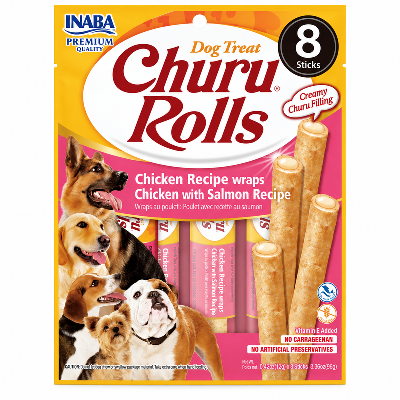 Churu Rolls para Perros Pollo con Salmón – 8 Sticks