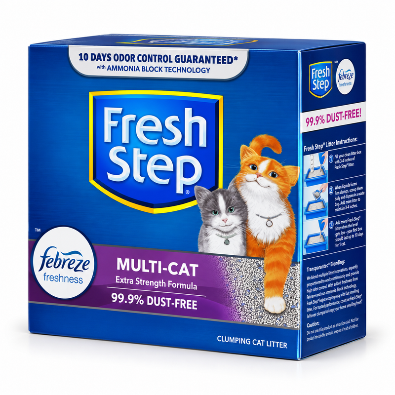 Arena Para Gato Fresh Step Multi Cat Aglomerante Con Febreze