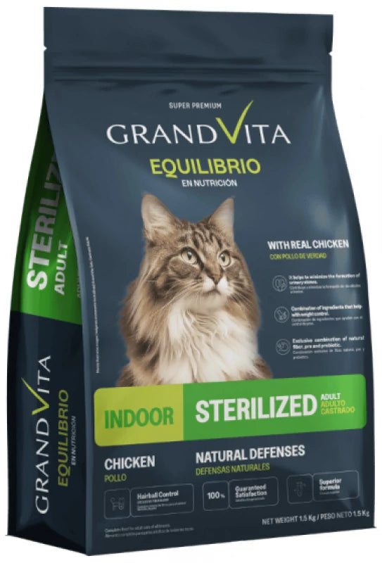 Alimento  para Gato Adulto Castrado Grand Vita Equilibrio 1,5 Kg