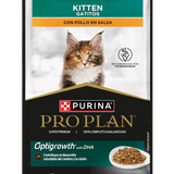 Alimento Humedo Pro Plan para Gato Kitten Pollo en Salsa 85 Grs