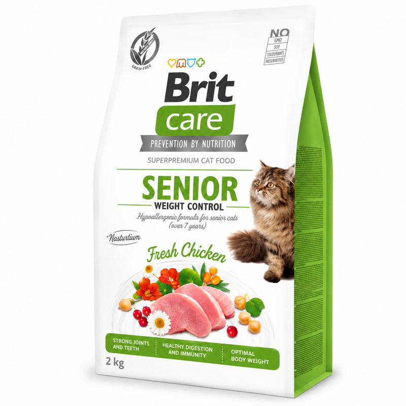 Alimento Para Gato Brit Care Senior Y Control De Peso 2 Kg