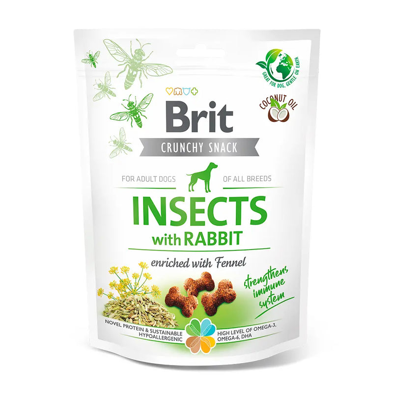 Brit Snack Crujiente Insectos con Conejo 200gr