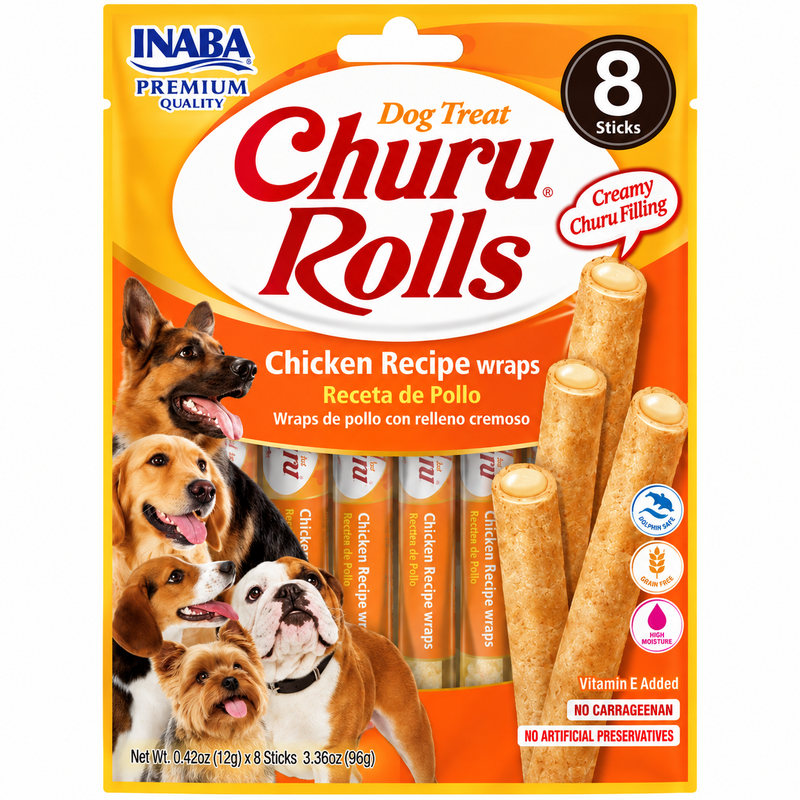 Snack para Perro Churu Rolls Pollo x 8 unidades