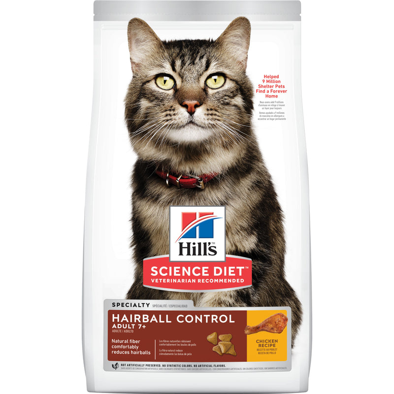 Comida Para Gato Hills Adulto 7+ Hairball Pollo