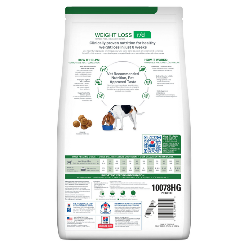 Comida Para Perro Hills  Prescription Diet Reducción De Peso R/D Pollo