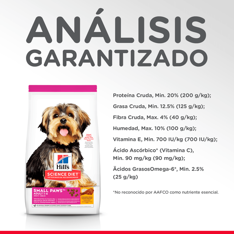 Alimento Para Perro Hill's Adulto Small Paws 1-6 Pollo y Arroz