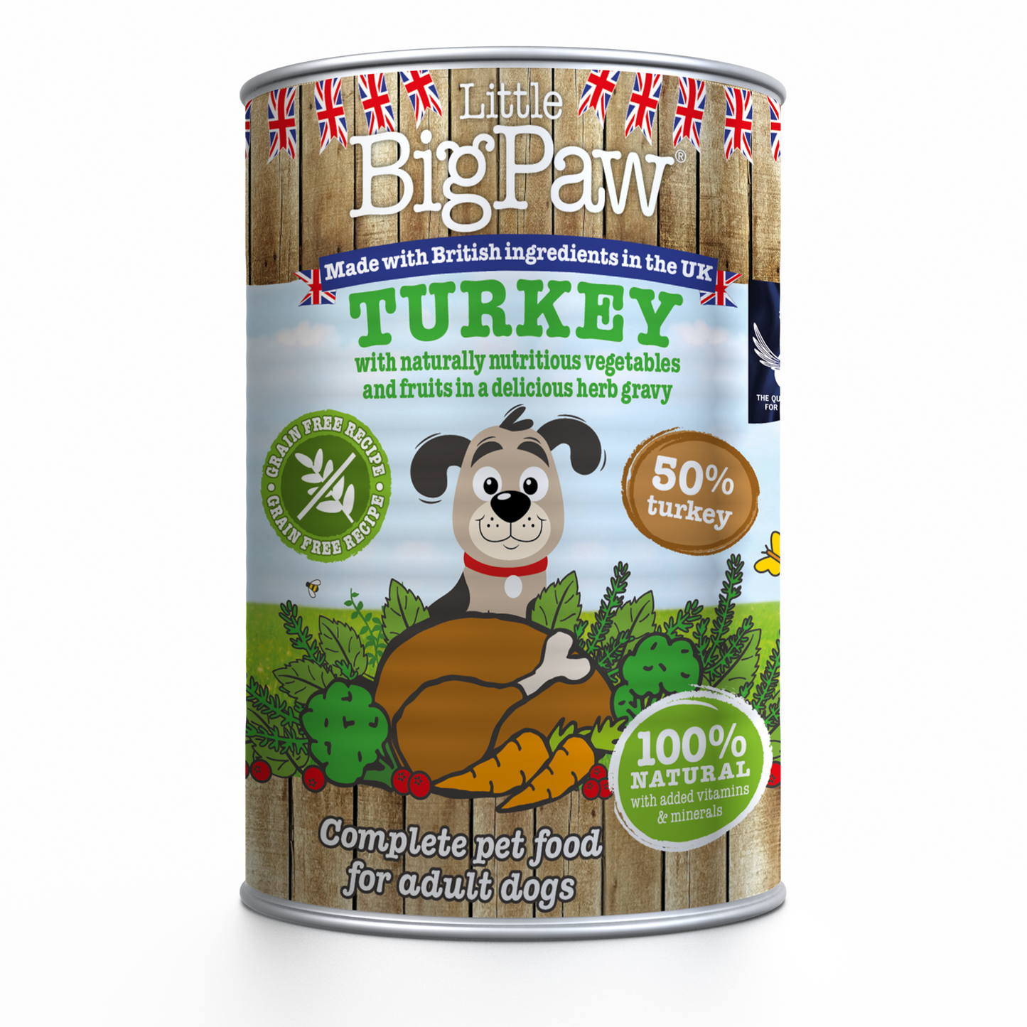 Comida Húmeda para perro Little Big Paw Pavo, arandanos y brocoli 390 gr