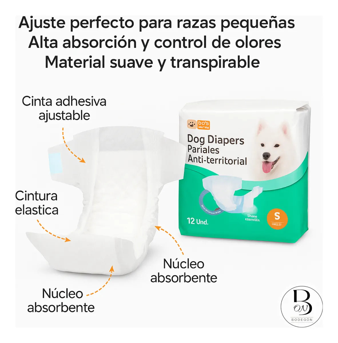 Pañal Postquirurgico Y Antiterritorial X12 Und