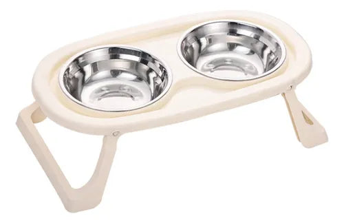 Comedero  Doble Plegable Blanco