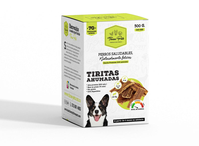 Snack Para Perro Three Pets Tiritas ahumadas 500g