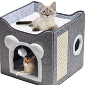 Cama plegable con rascador colgante para gatos
