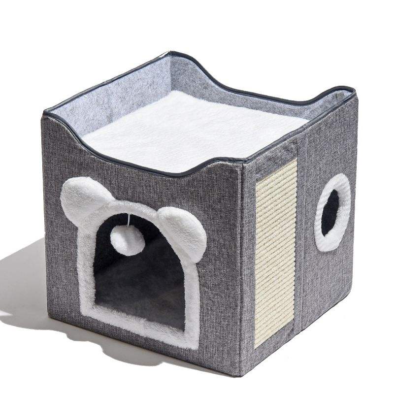 Cama plegable con rascador colgante para gatos