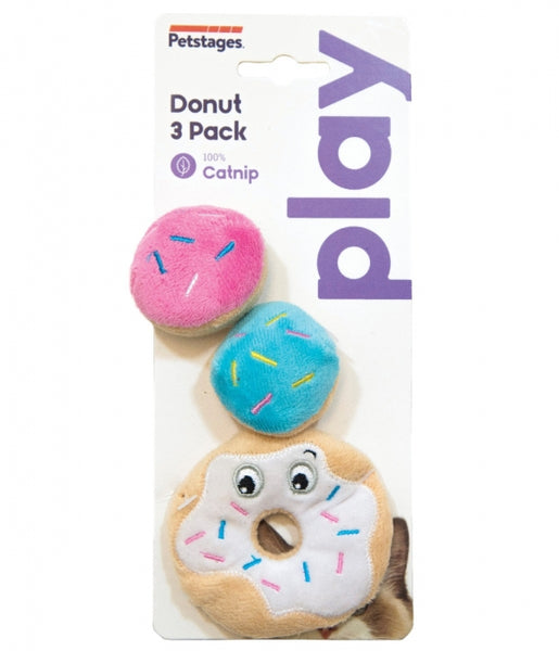 Juguete Para Gato Petstages Donut 3 Pack