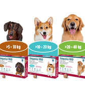 Antiparásitario Interno y Externo para perro  Simparica Trio 1.25Kg - 2.5Kg a 40kg - 60kg 1 Tableta