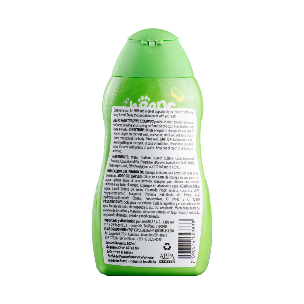 Shampoo Para Perro Beeps Moisturunzing