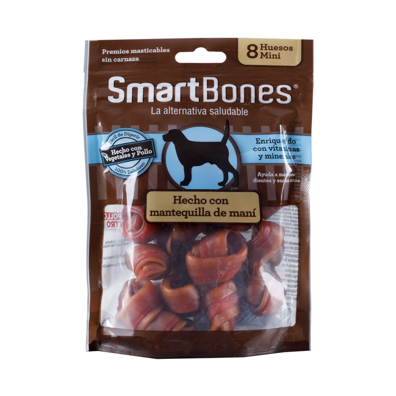 Snack Para Perro Miniatura Smartbones Mantequilla De Maní Mini