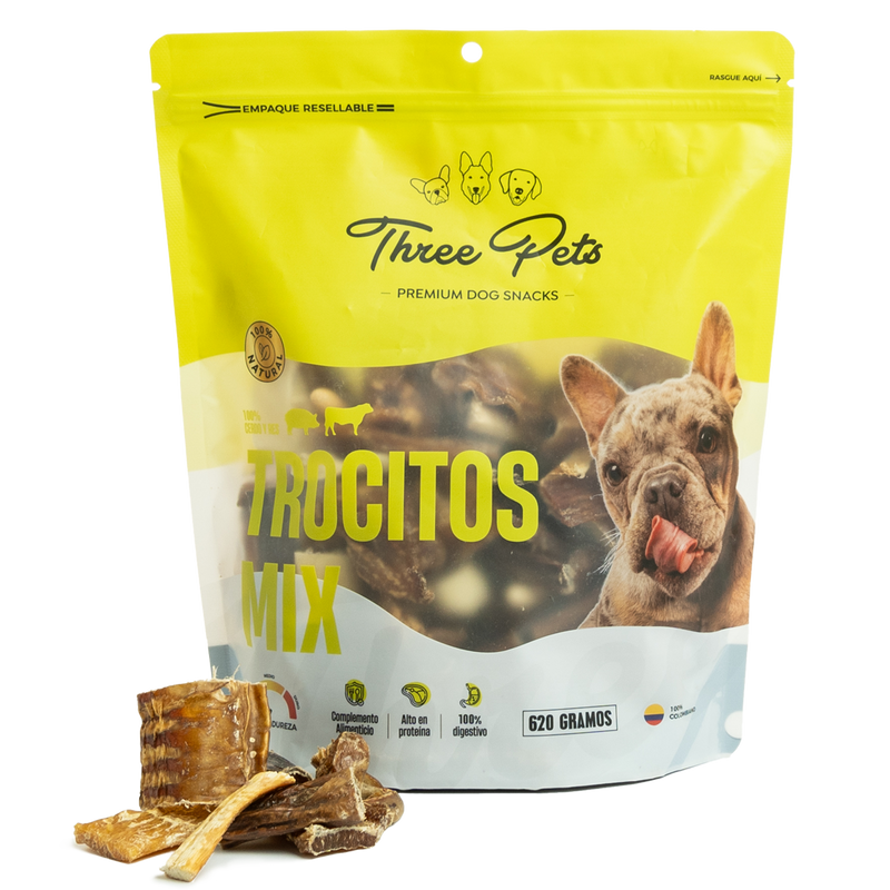 Snack Para Perros Three Pets Trocitos Mix 620G