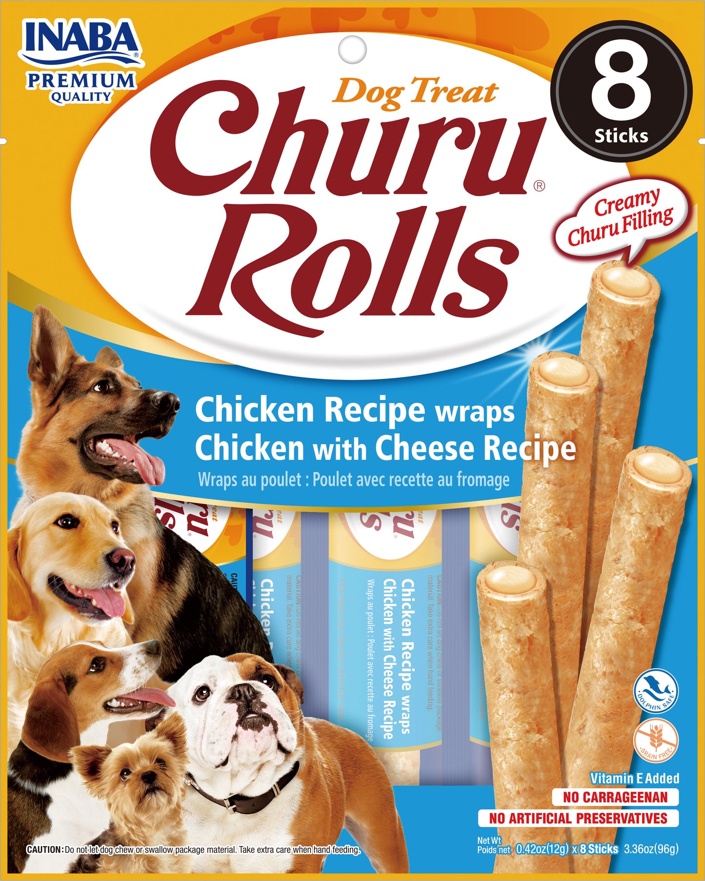 Snack para Perro Churu Rolls Pollo con Queso