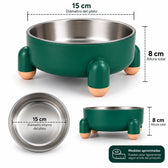 Comedero Elevado para Perros y Gatos con Plato de Acero Inoxidable