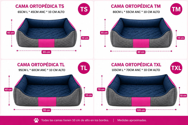 Cama Ortopédica Impermeable para Perros – Espuma 5 cm