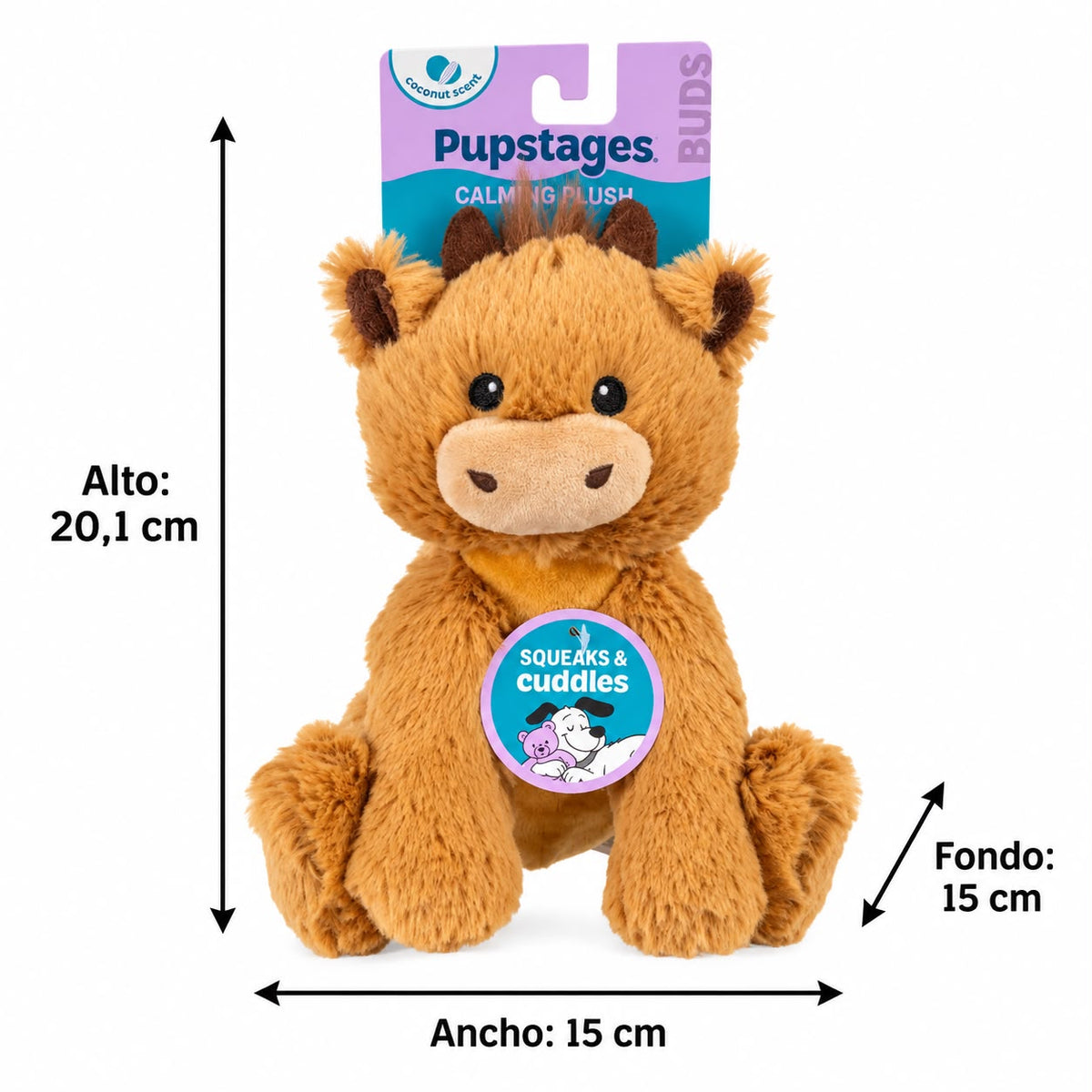 Pupstages Buds Vaca de Peluche con Aroma a Coco para Perros