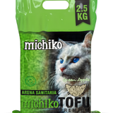 Arena Para Gato MIchiko Tofu Aroma a Manzana 2.5 Kg