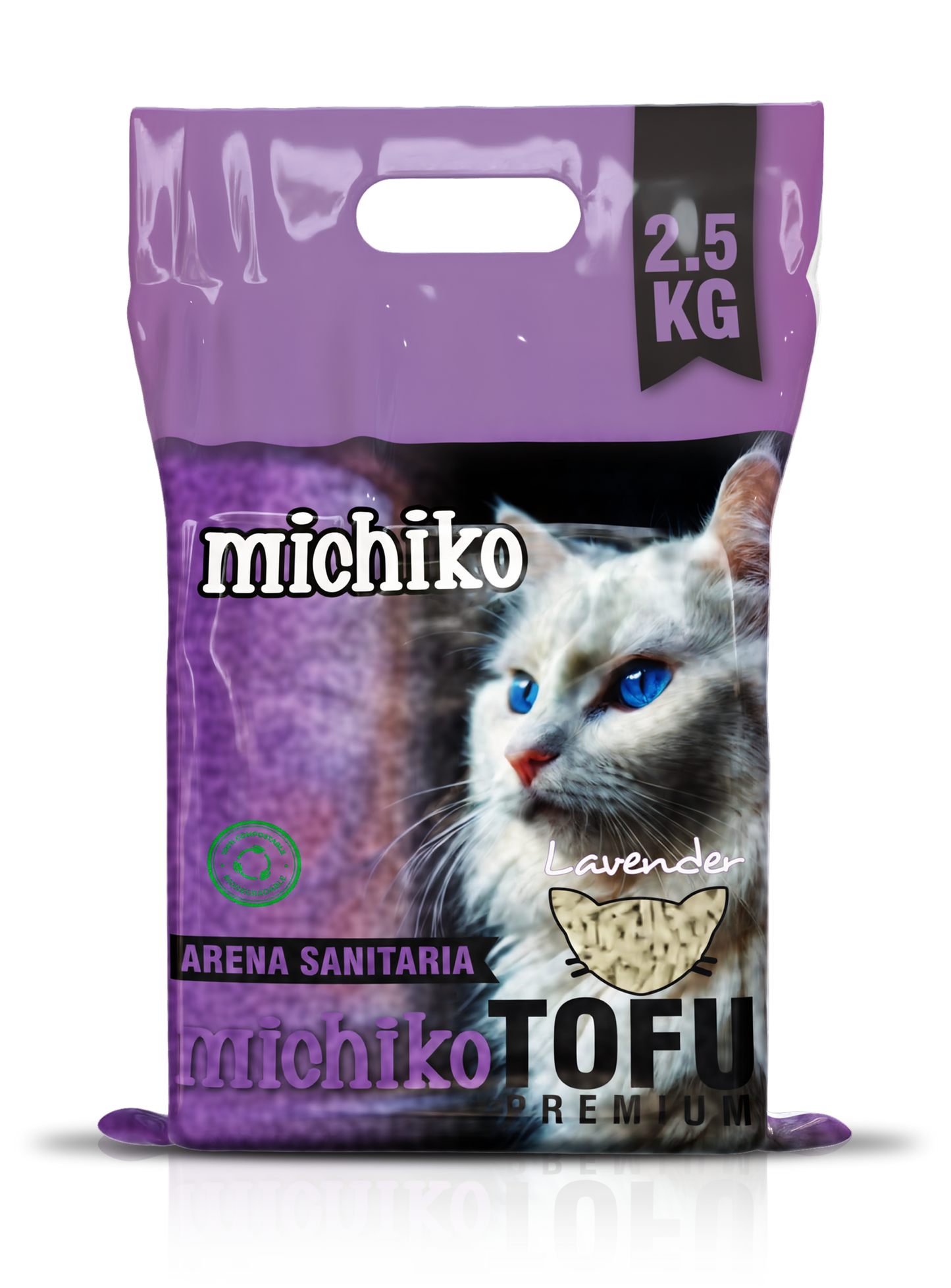 Arena Para Gato MIchiko Tofu Aroma a Lavanda 2.5 Kg