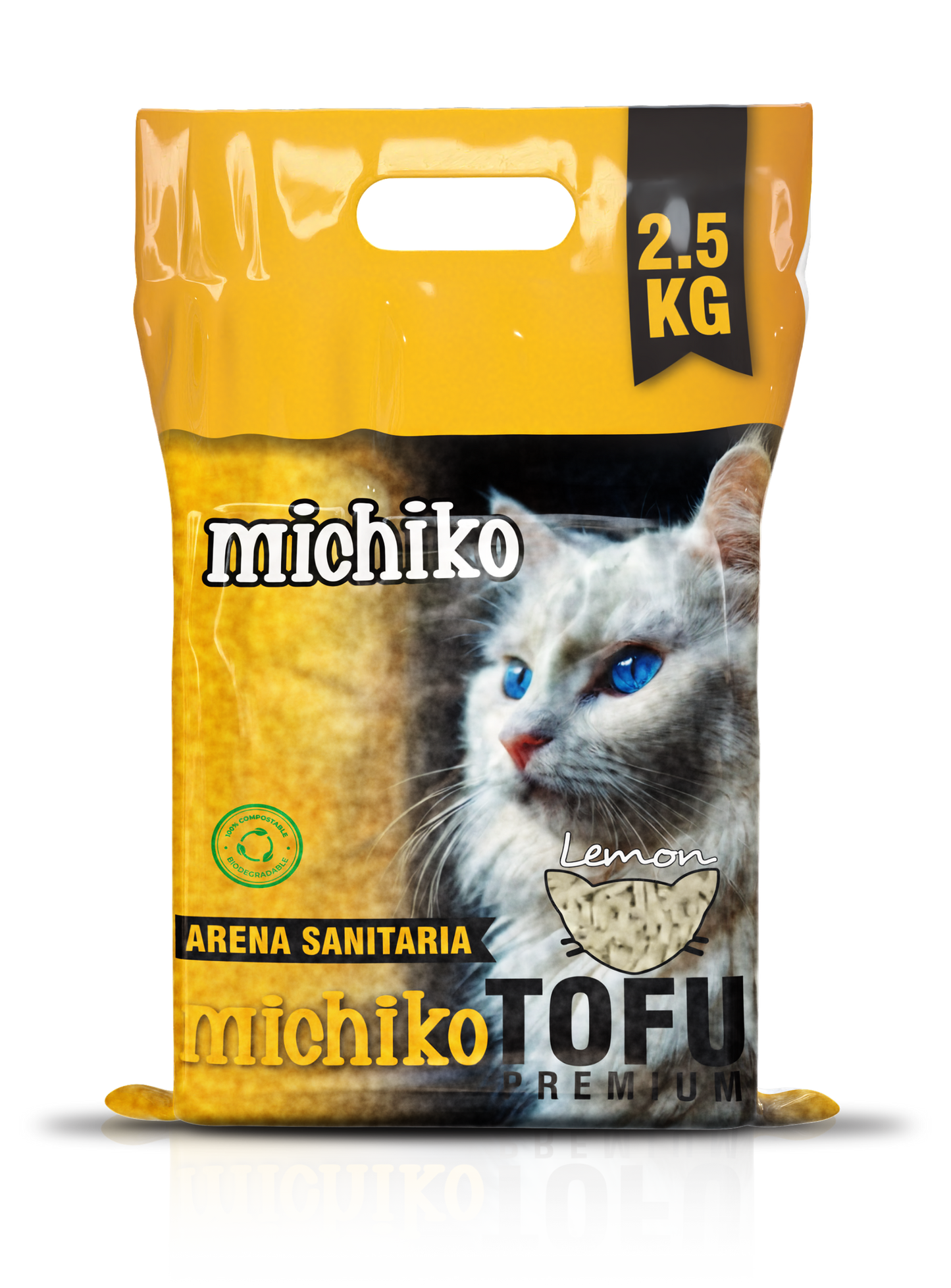 Arena Para Gato MIchiko Tofu Aroma a Limon 2.5 Kg