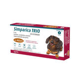 Antiparásitario Interno y Externo para perro  Simparica Trio 1.25Kg - 2.5Kg a 40kg - 60kg 1 Tableta