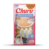 Snack Cremoso Inaba Churu Receta de Salmón con Atún para Gatos - Bolsa de 4 Unidades x 14 g
