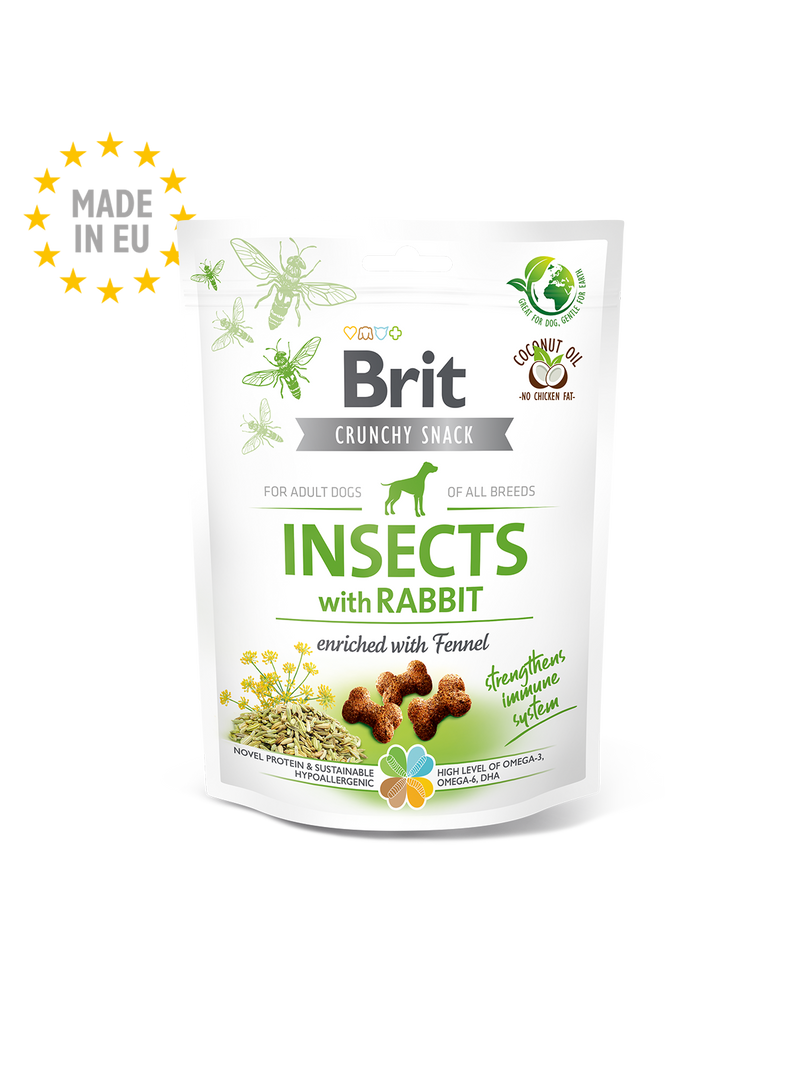 Brit Snack Crujiente Insectos con Conejo 200gr