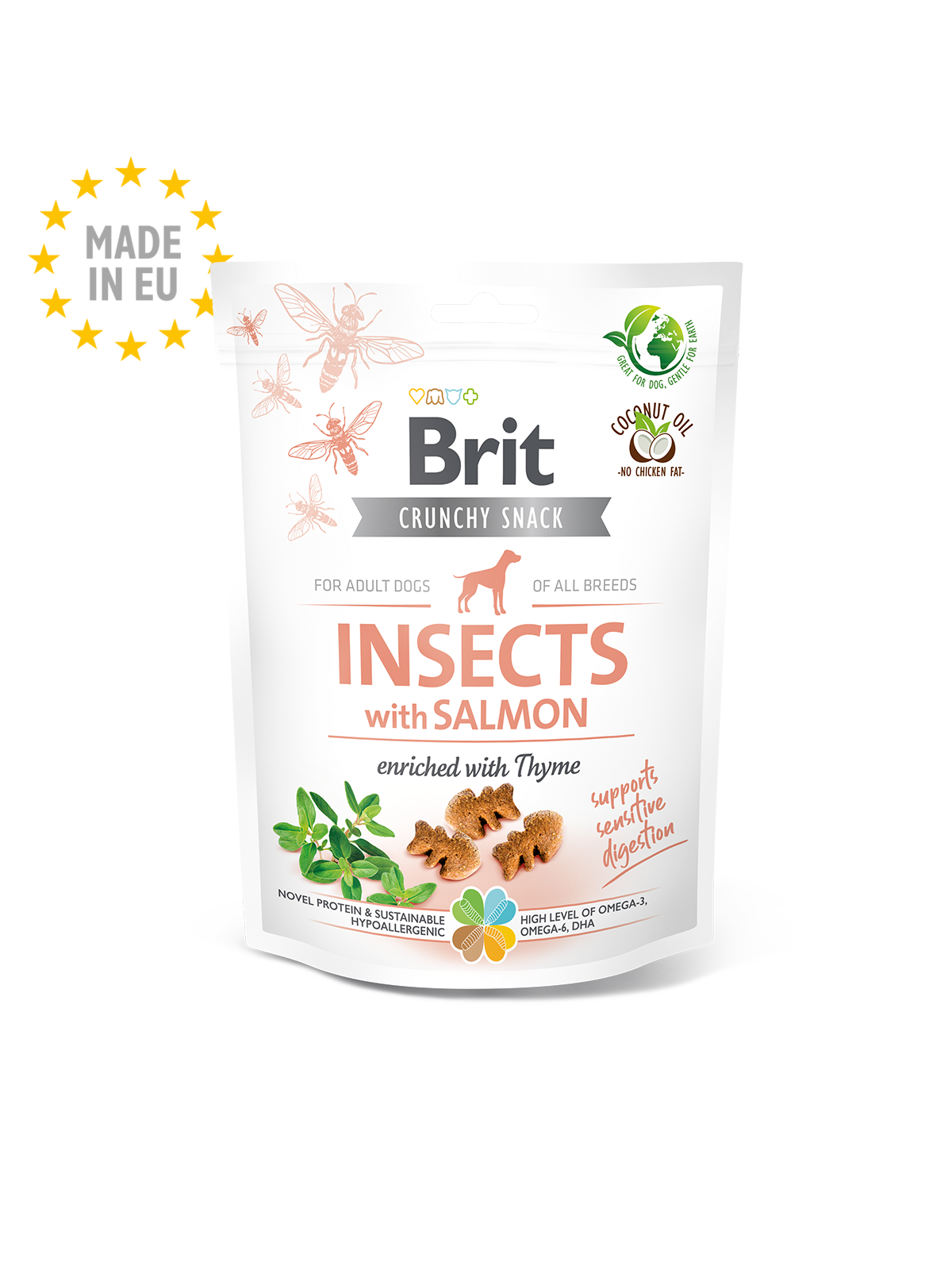 Brit Snack Crujiente Insectos con Salmon  200gr