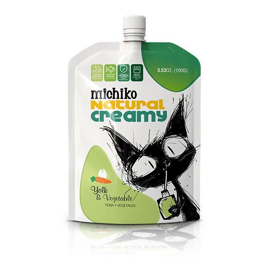 Michiko Yogurt Para Gato Sabor a Yema y Vegetales 100 Grs