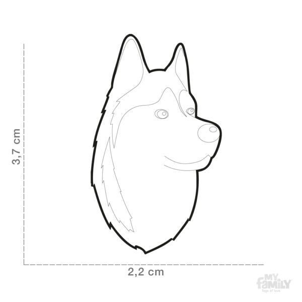 Placa de Identificación Husky Siberiano Gris.